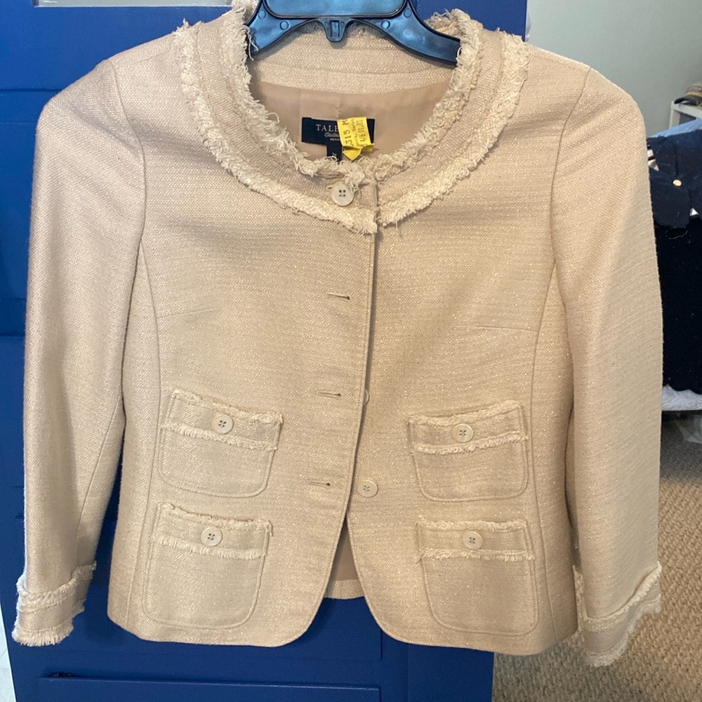 Talbots Ivory Jacket with Sparkle Size 2P